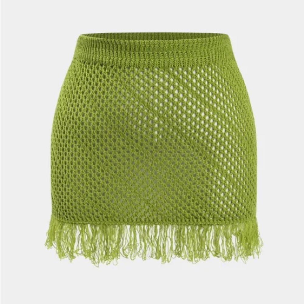 Micas 1XL tie dye fringe mini skirt TP-1